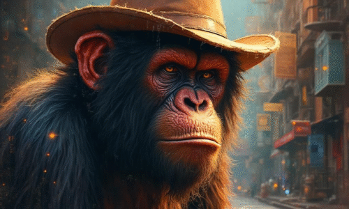 cowboy ape nft oil painting