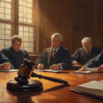 us court scene oil painting