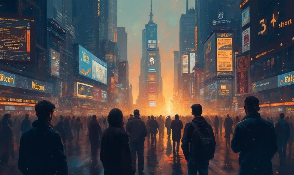 bitcoin market tension painting