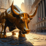 bull sculpture wall street art