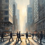 Bitwise Proposes First Spot Chainlink ETF Approval 6 bustling cityscape oil painting