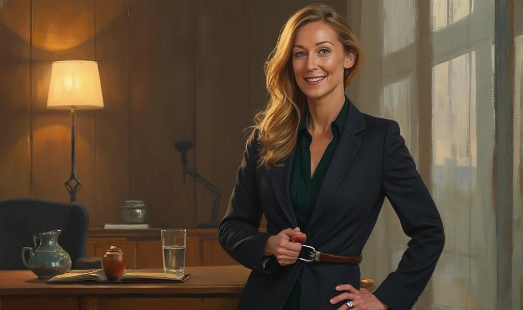 Cathie Wood Predicts Bitcoin to Hit $1.5 Million by 2030 4 cathie wood oil painting office