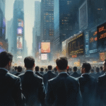 chaotic financial crisis scene