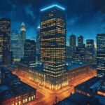 coinbase financial nightscape
