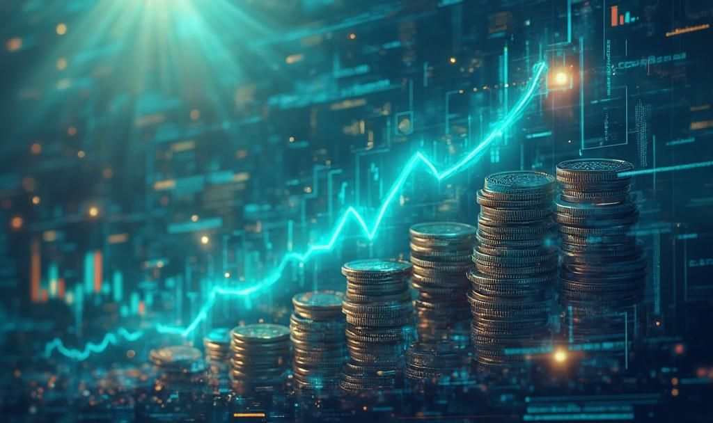 crypto surge oil painting scene