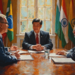 economic discussion painting