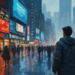 finance cityscape evening