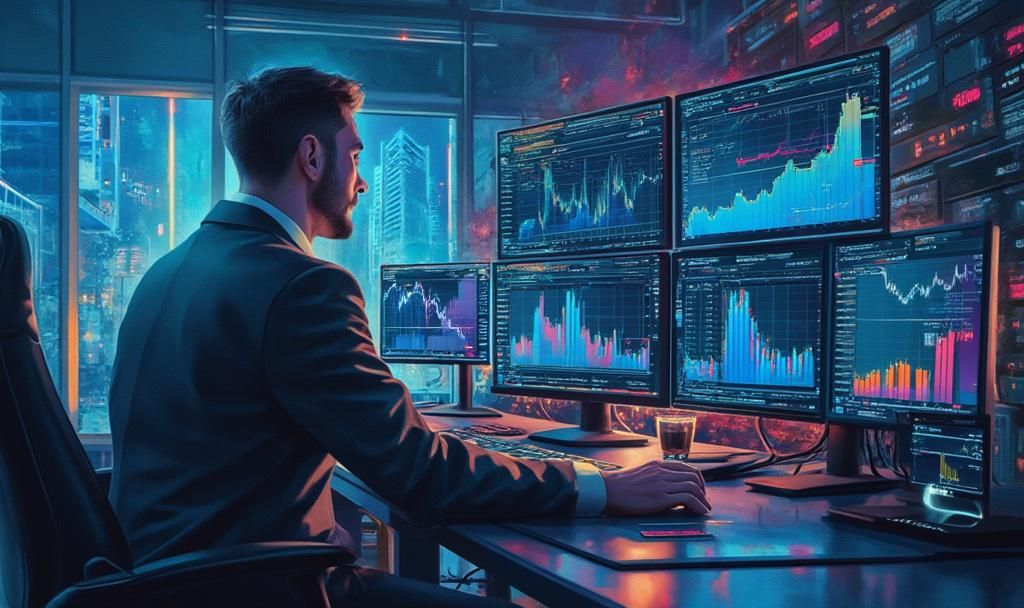 futuristic analyst oil painting