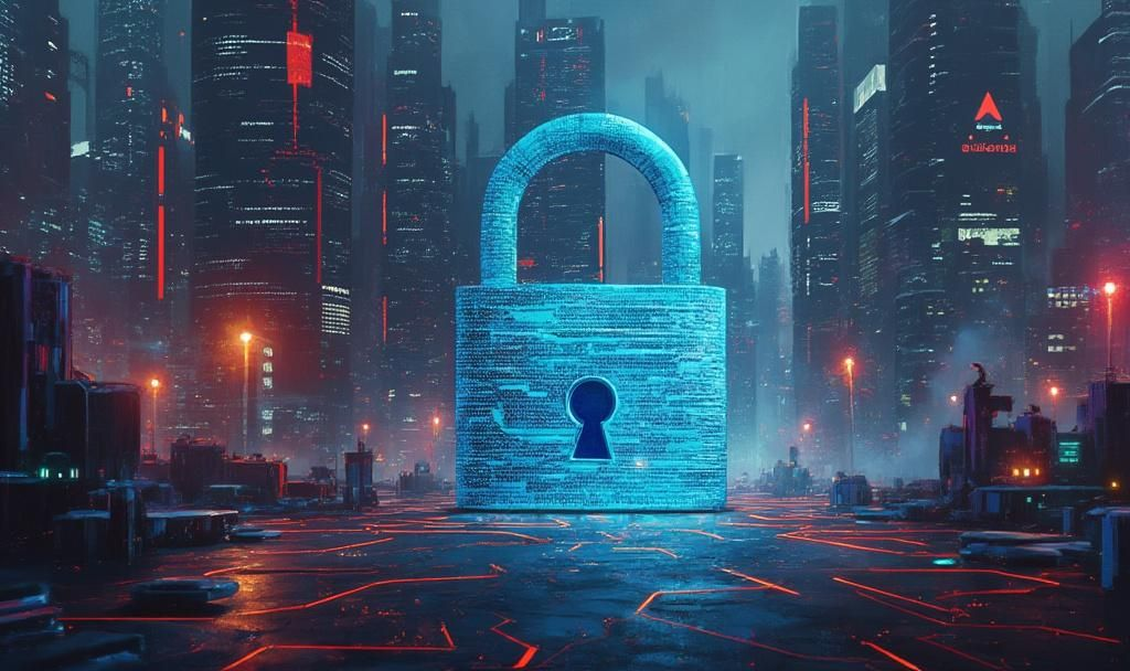 futuristic crypto cityscape art