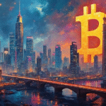 futuristic crypto cityscape oil