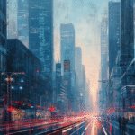 futuristic financial district