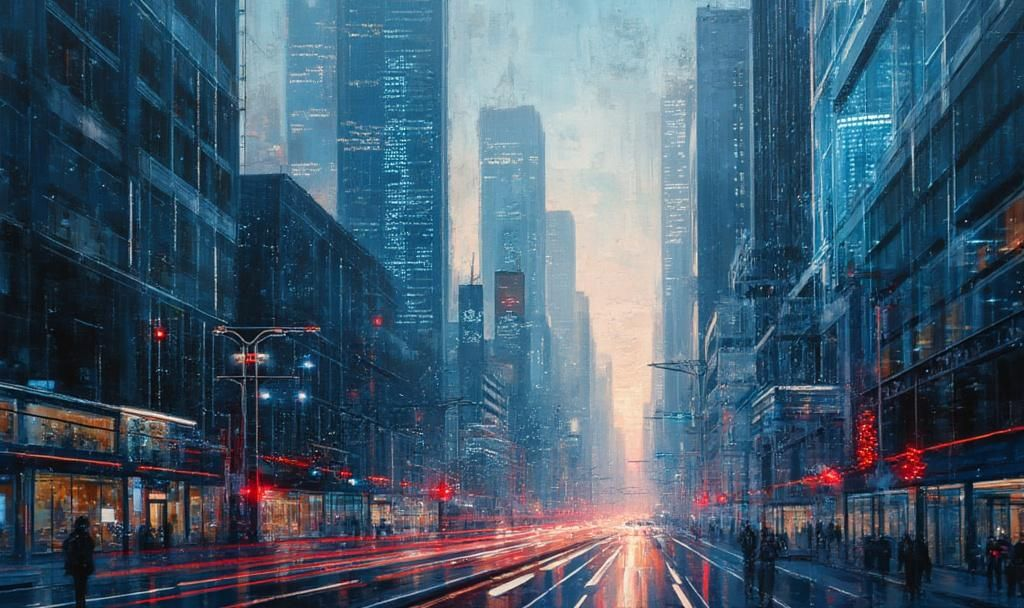futuristic financial district