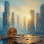 futuristic financial oil painting