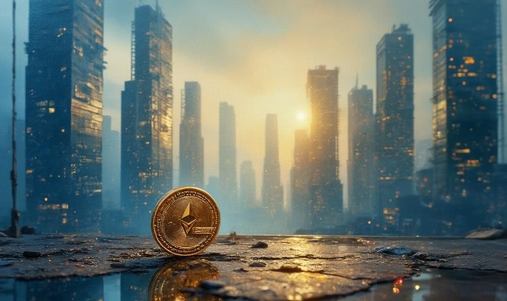 futuristic financial oil painting