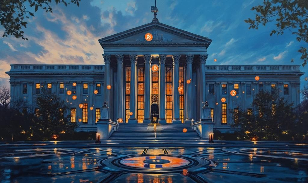 futuristic treasury bitcoin art