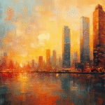 innovative cityscape dawn oil