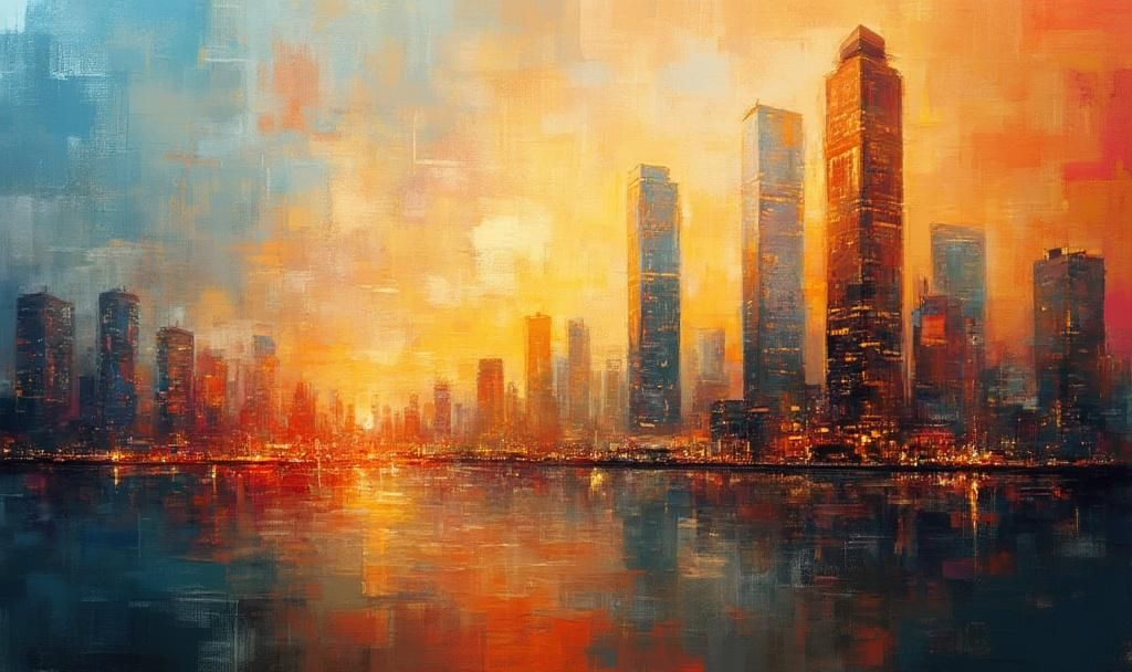 innovative cityscape dawn oil
