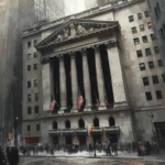 nyse dogecoin oil painting scene
