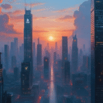 rlusd stablecoin cityscape art