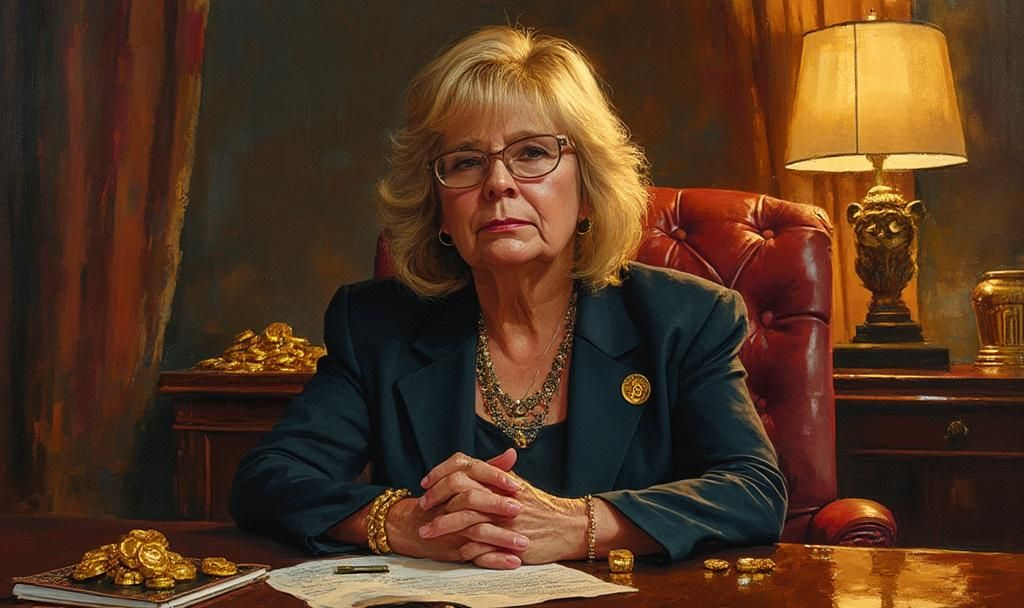 Senator Proposes Gold-Based Funding for U.S. Bitcoin Reserves 4 senator lummis bitcoin act painting