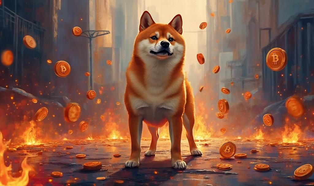 shiba crypto oil painting