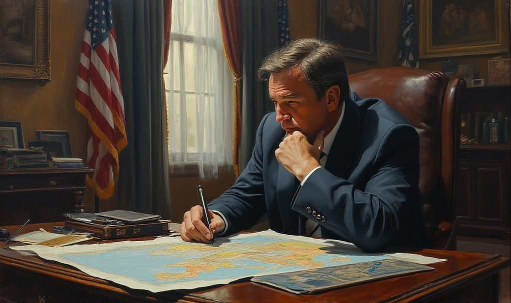 thoughtful politician oil painting