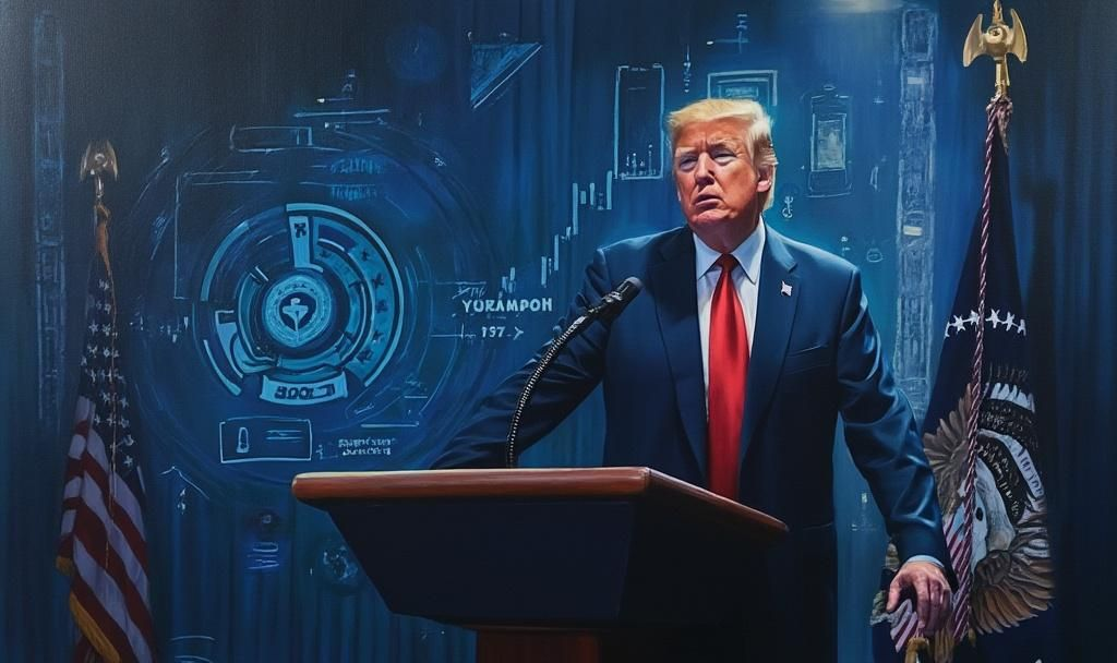 Trump Declares Crypto Solution for Outdated Financial System 4 trump crypto reform painting