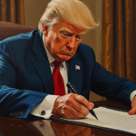 trump oil painting signing