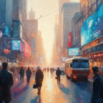 urban financial market scene