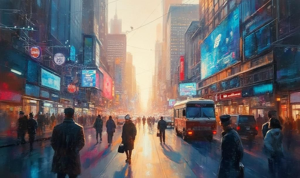 urban financial market scene