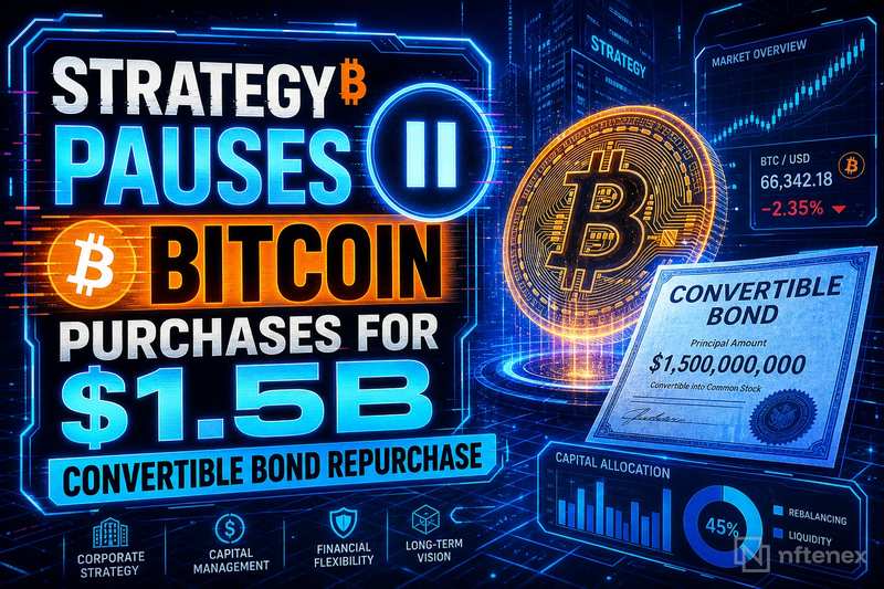strategy pauses bitcoin purchases repurchase 1 5 billion convertible bonds thumbnail 1