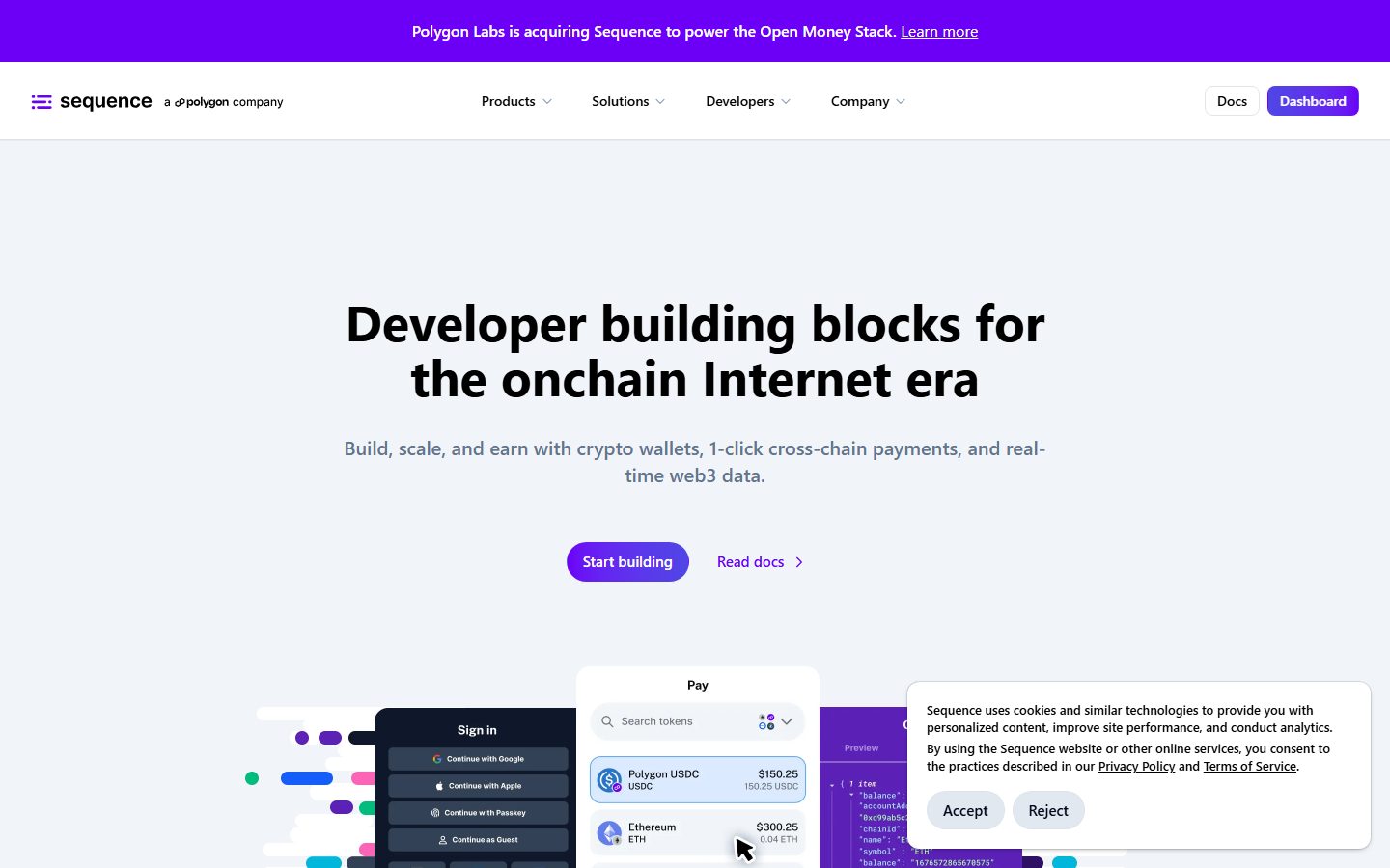 Sequence wallet and gaming NFT platform homepage 2026