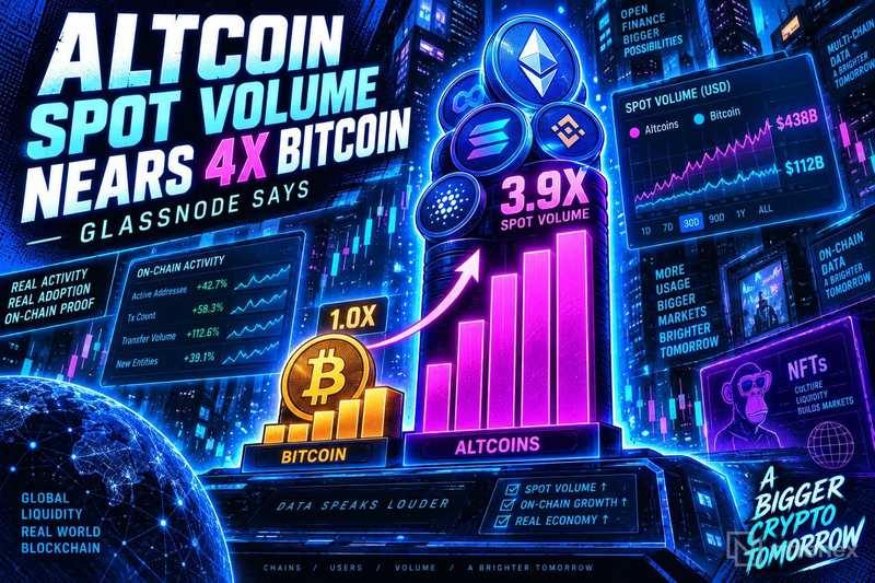 Altcoin Spot Volume Nears 4x Bitcoin, Glassnode Says