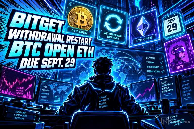Bitget Withdrawal Restart: BTC Open, ETH Due Sept. 29