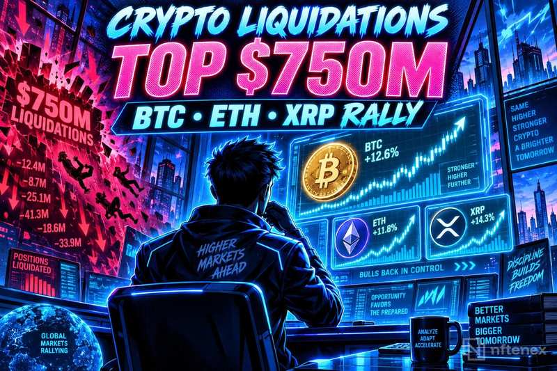 Crypto Liquidations Top $750M as BTC, ETH and XRP Rally