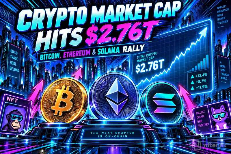 Crypto Market Cap Hits $2.76T as Bitcoin, Ethereum and Solana Rally