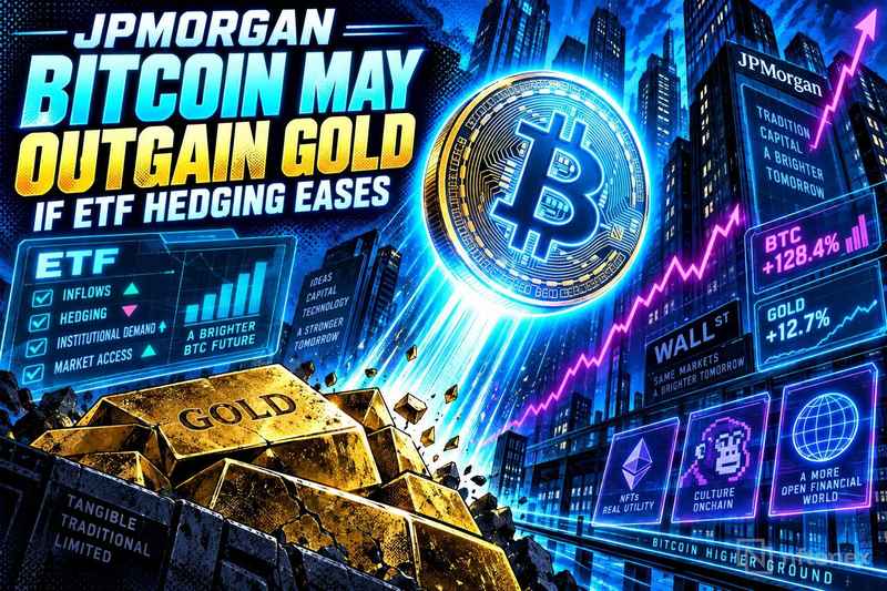 JPMorgan: Bitcoin May Outgain Gold if ETF Hedging Eases