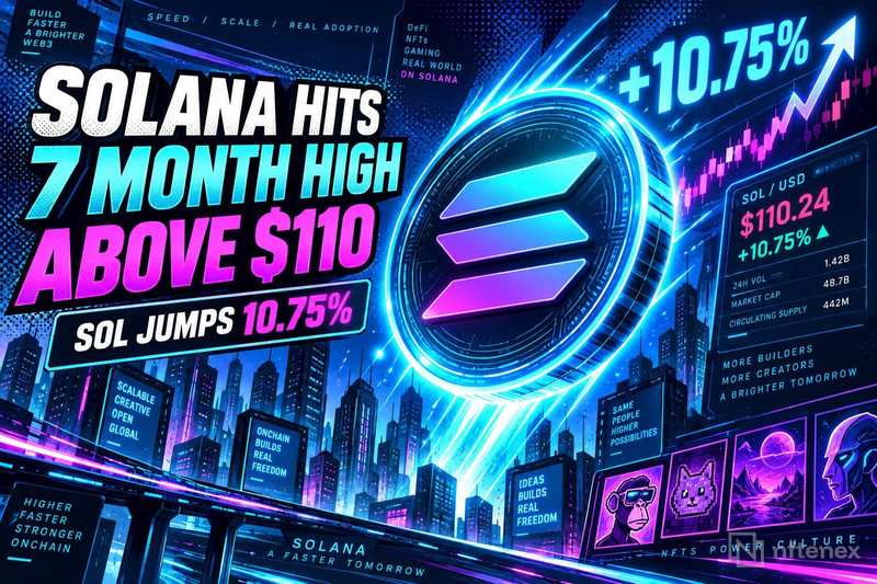 Solana Hits 7-Month High Above $110 as SOL Jumps 10.75%