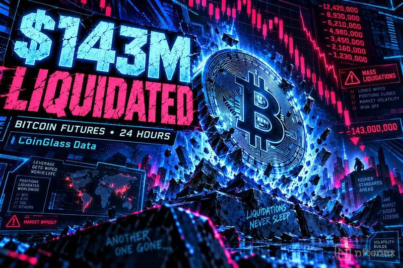 Bitcoin Futures Liquidations Hit $143M in 24 Hours: CoinGlass Data