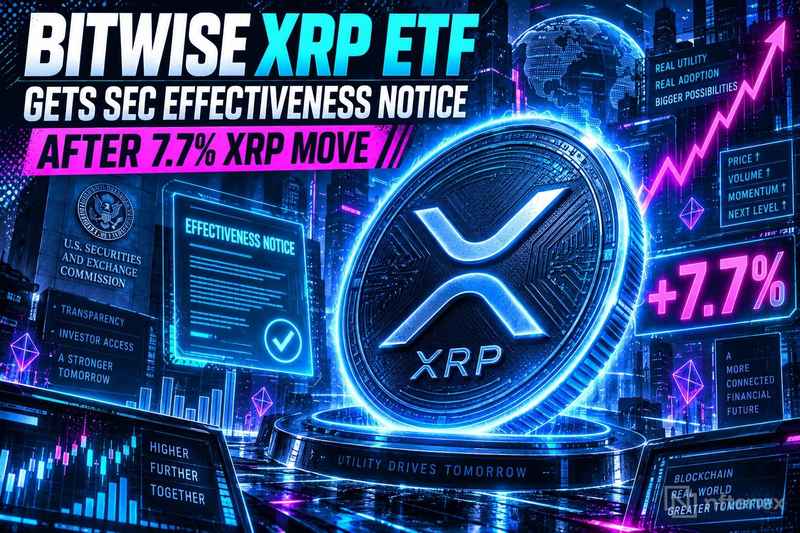 Bitwise XRP ETF Gets SEC Effectiveness Notice After 7.7% XRP Move