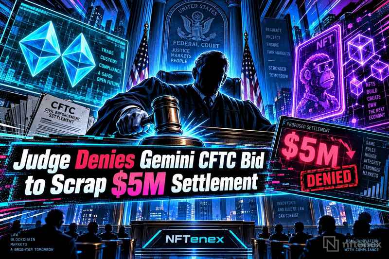Judge Denies Gemini-CFTC Bid to Scrap $5M Settlement | NFTenex