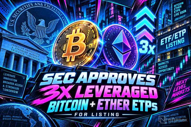 SEC Approves 3x Leveraged Bitcoin, Ether ETPs for Listing