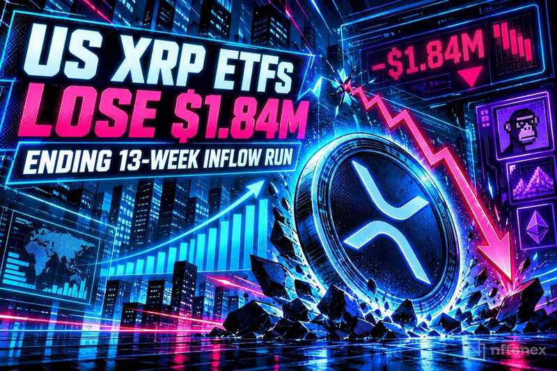 US XRP ETFs Lose $1.84M, Ending 13-Week Inflow Run