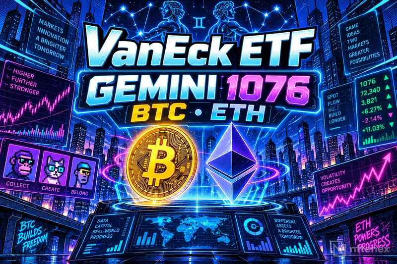 数据：VanEck ETF 钱包经 Gemini 出售约1076万美元 BTC 和 ETH