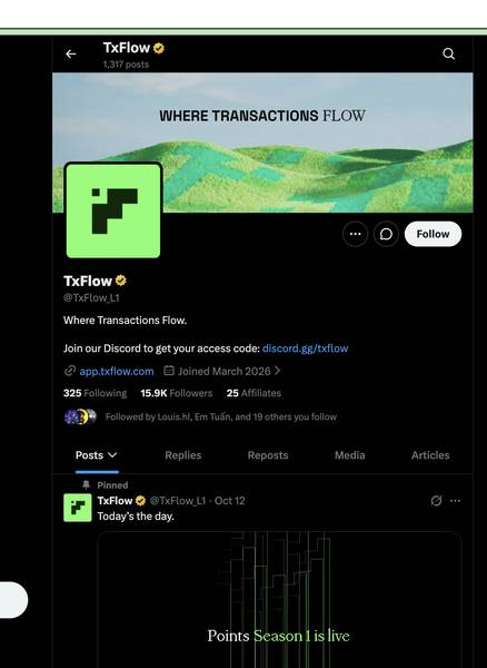 TxFlow Official X Profile