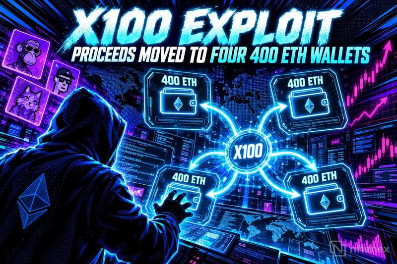 X100 Exploit Proceeds Moved to Four 400-ETH Wallets